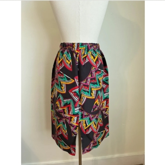 Vintage Geometric Elastic Waist Skirt - Picture 6 of 6